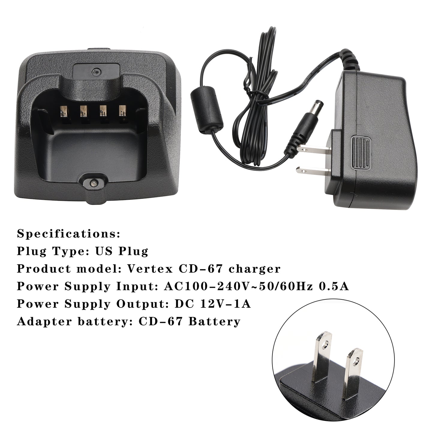 CD-67 Fast Rapid Dock Charger for Vertex EVX-Z61 EVX-Z62 EVX-C71 EVX-C79 VZ-D281