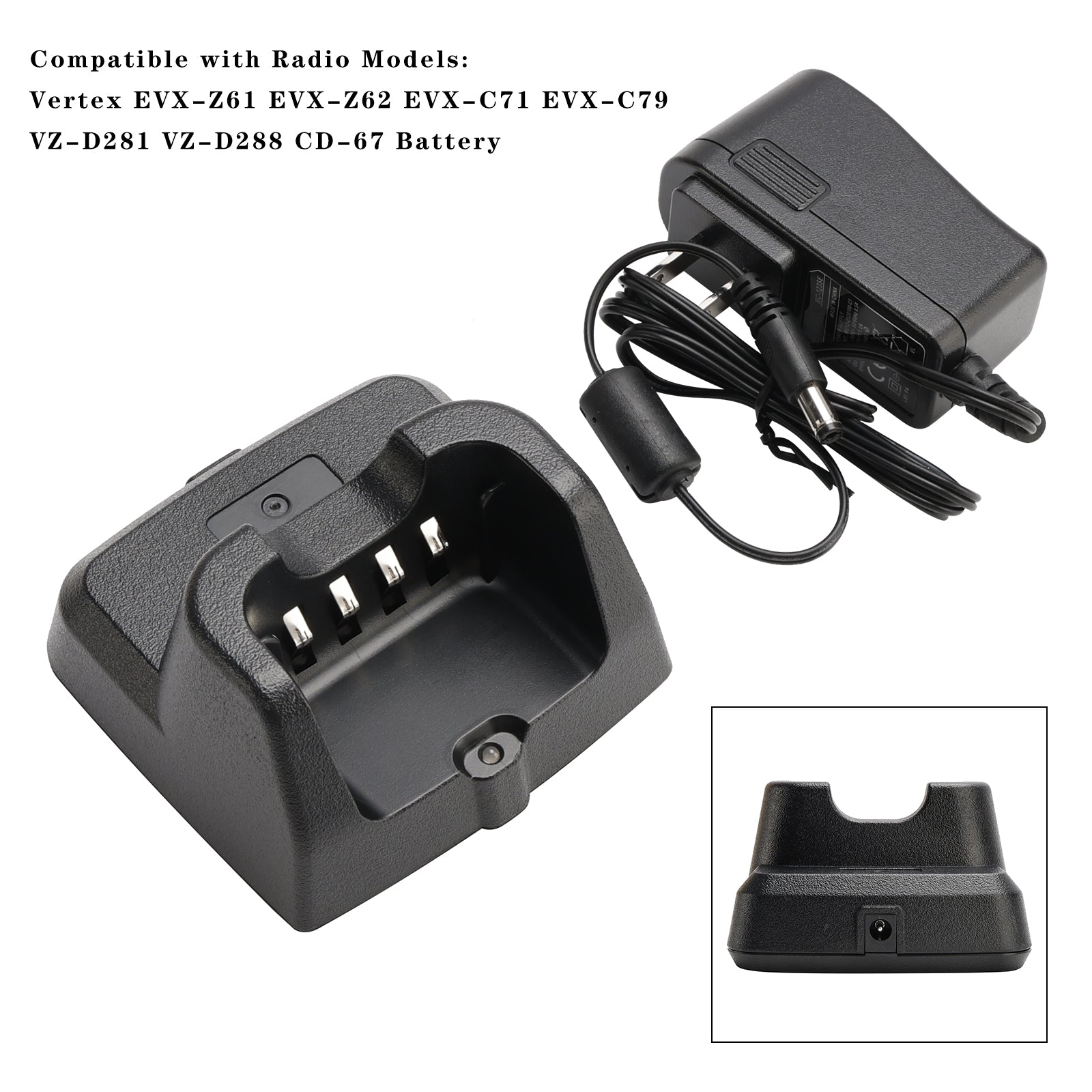 CD-67 Fast Rapid Dock Charger for Vertex EVX-Z61 EVX-Z62 EVX-C71 EVX-C79 VZ-D281