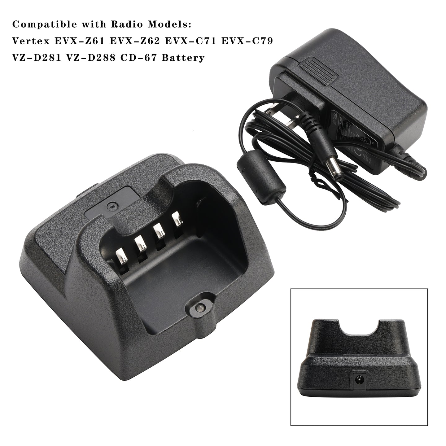 CD-67 Fast Rapid Dock Charger for Vertex EVX-Z61 EVX-Z62 EVX-C71 EVX-C79 VZ-D281
