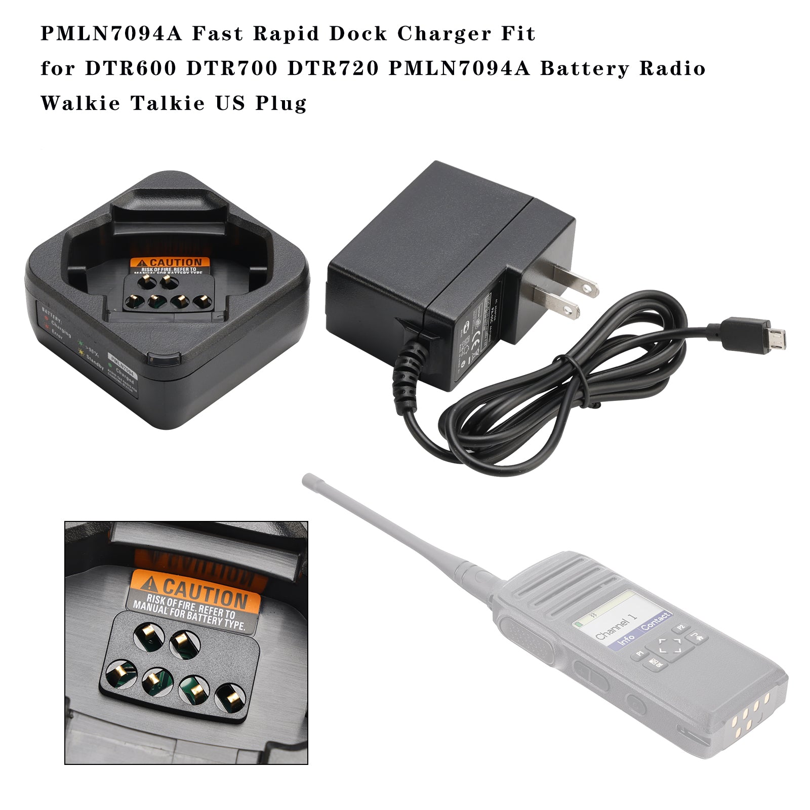 PMLN7094A Fast Rapid Dock Charger for DTR600 DTR700 DTR720 PMLN7094A Battery