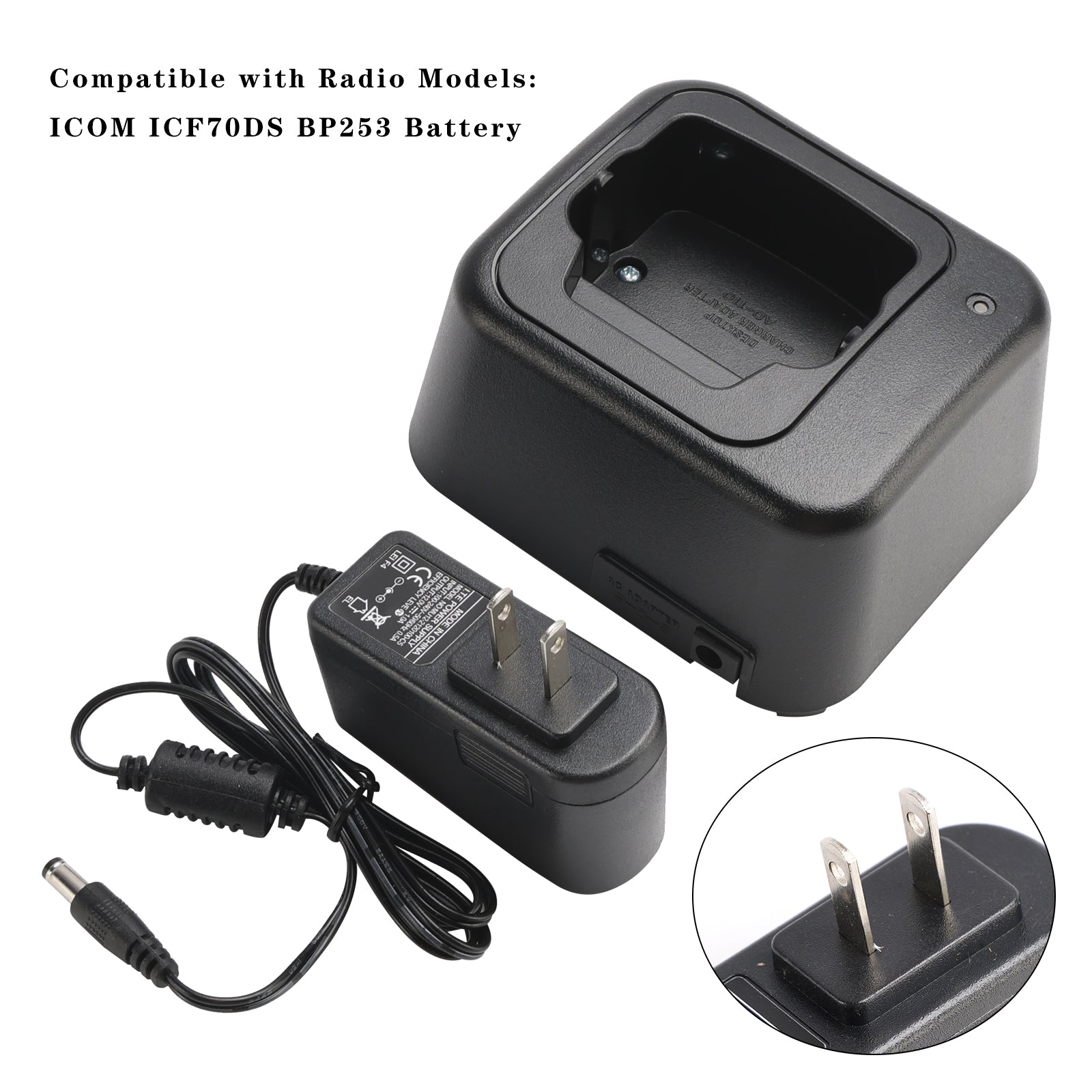 BC-119N Fast Rapid Dock Charger for ICOM ICF70DS BP253 Battery Radio US Plug