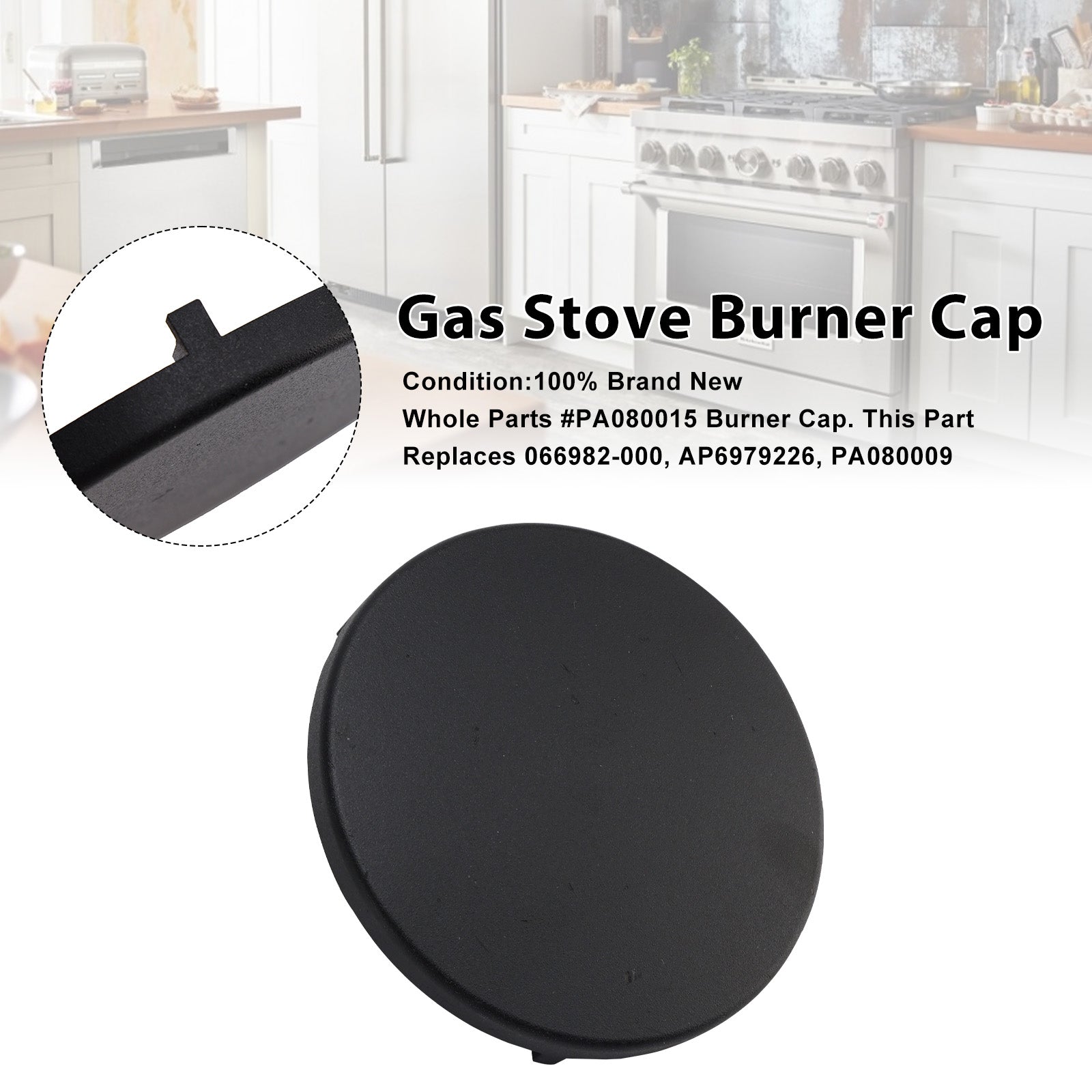 Fit for Some Viking Gas Ranges Appliance - Replaces 066982-000 Models Burner Cap Part # PA080015