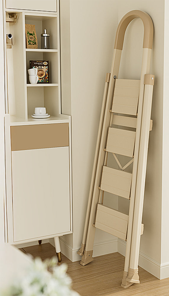 4-Step Folding Ladder with Anti-Slip Pedal & Handrail - Portable, Stable Stepladder