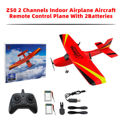 Z50 2 Channels Indoor Airplane Aircraft Remote Control Plane With 2Batteries