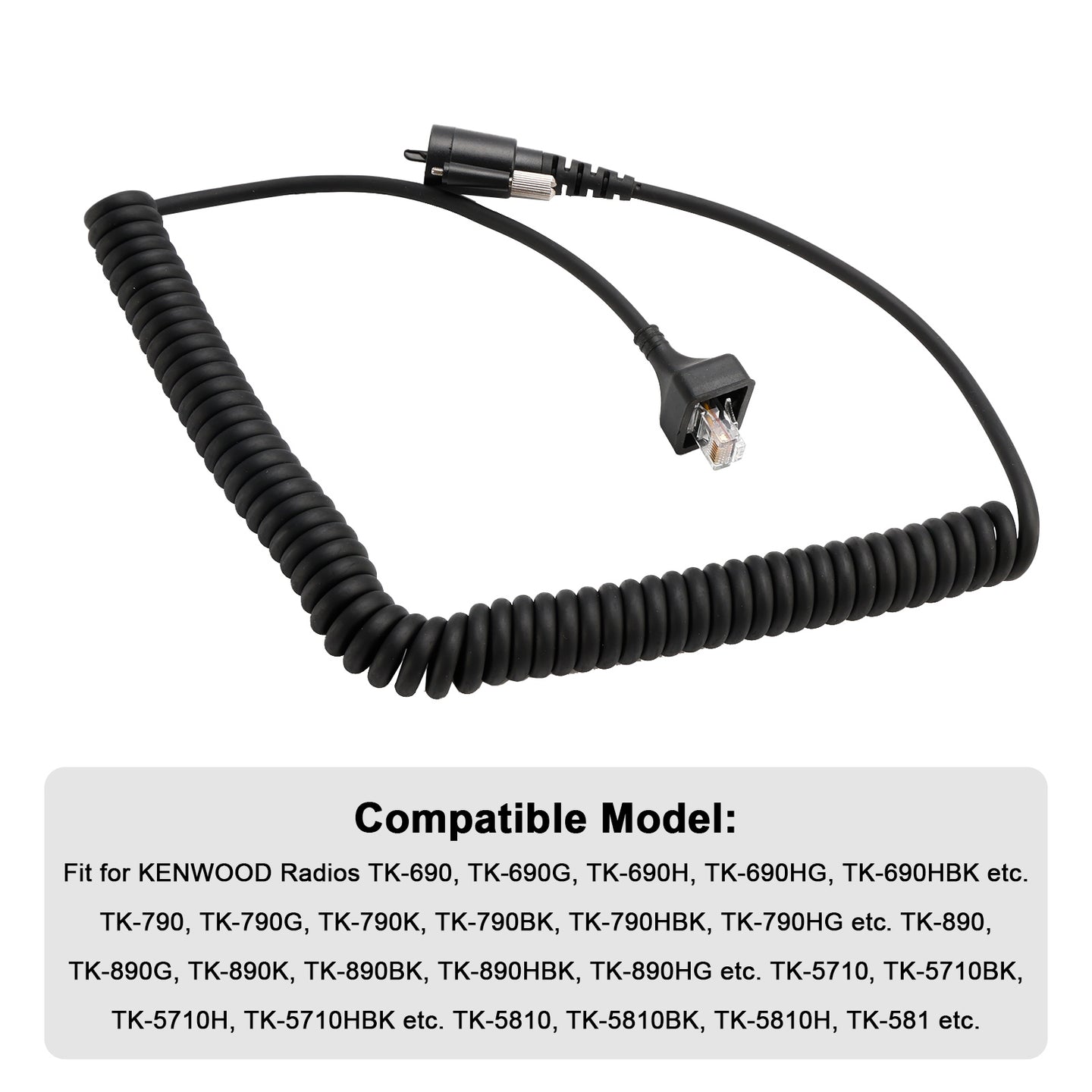 KMC27 Hand Microphone Cable For TK-690 TK-790 TK-890 TK-5710 TK-5810 TK-5910