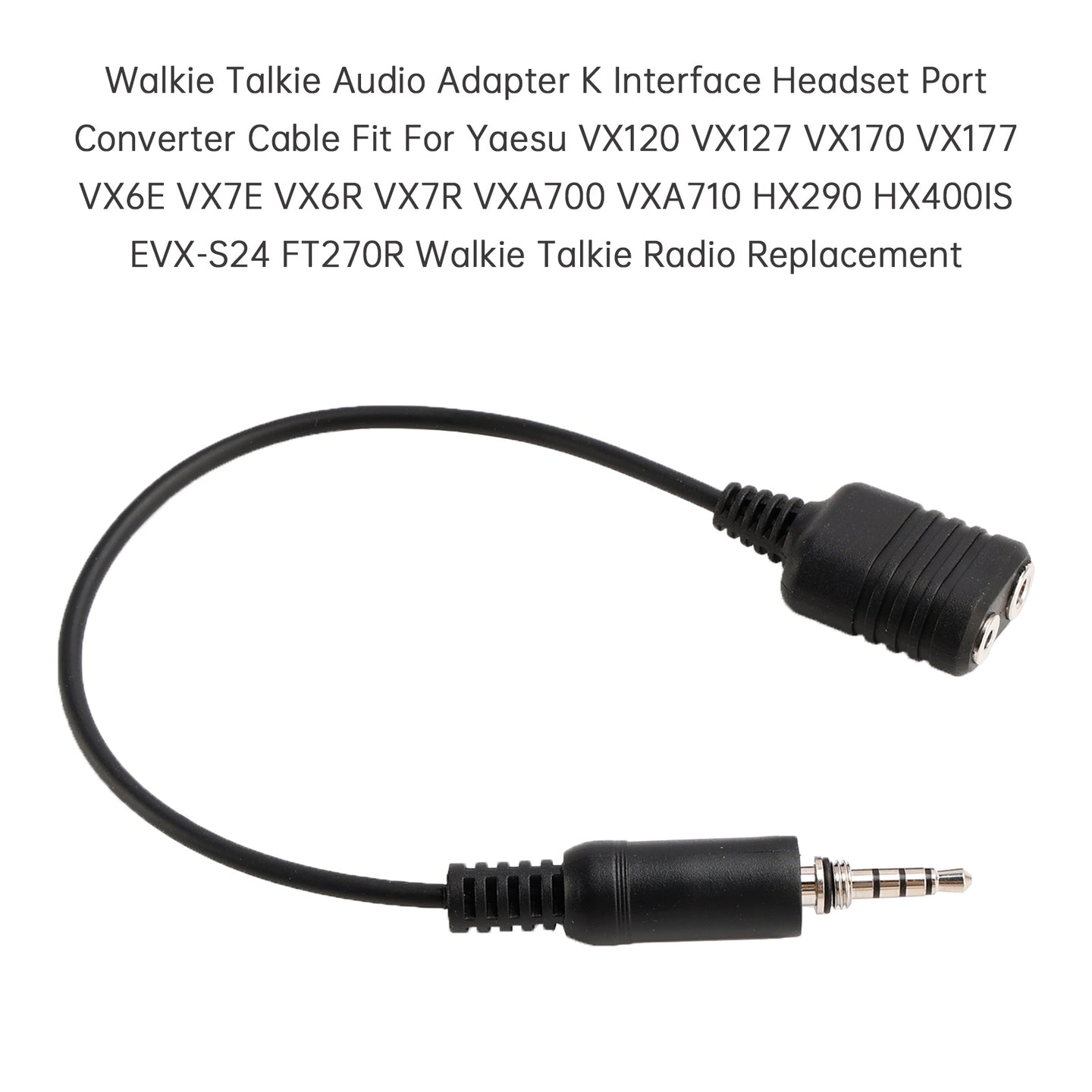 K Interface Headset Port Converter Cable for Yaesu VX120 VX127 VX170 VX177 VX6E