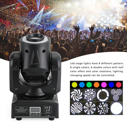 100W LED Moving Head Stage Light – RGBW Beam Spot Gobo DMX512 DJ Disco Party Lighting