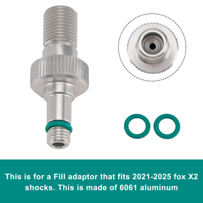 Air Fill Adaptor- clone of fox #803-01-826-Rezi end For Fox X2/DHX2 2021-2025