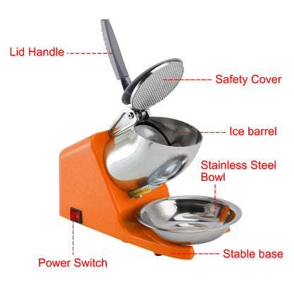 Electric Ice Shaver Machine – Dual Blade Shaved Ice & Snow Cone Maker for Home & Parties