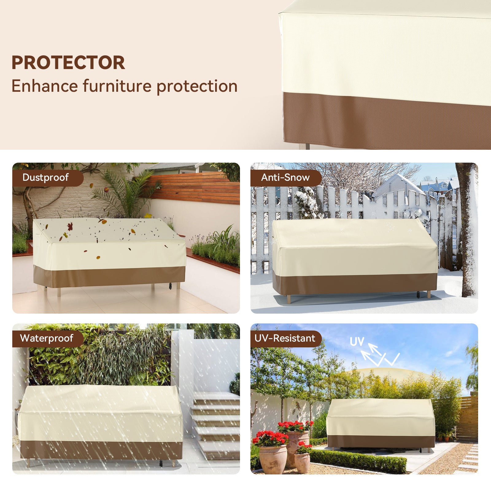 600D Sofa Covers Waterproof Patio Furniture Cover for Outdoor Couch Cover, 145*60*75cm