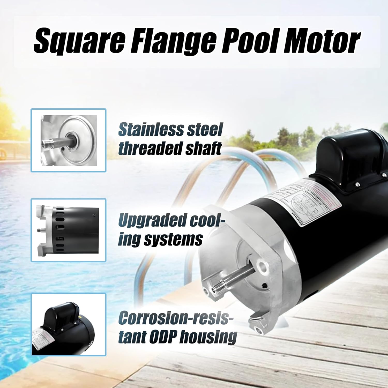 Pool Motor Replacement 1.5 HP B2854 Motor 115/230V Pool Motor
