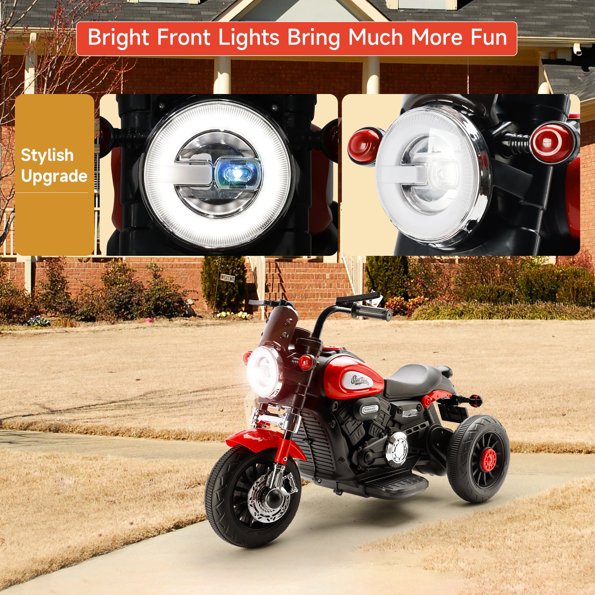 3-Wheel Kids Ride-On Motorcycle 6V (Red) | Dual Drive (Copy)