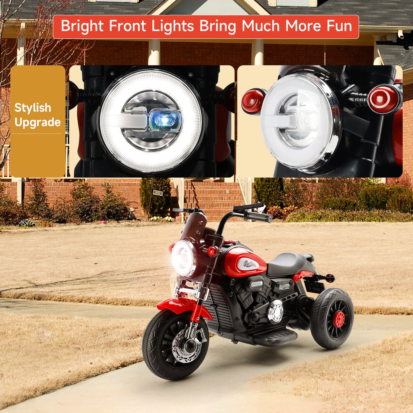 3-Wheel Kids Ride-On Motorcycle 6V (Red) | Dual Drive (Copy)