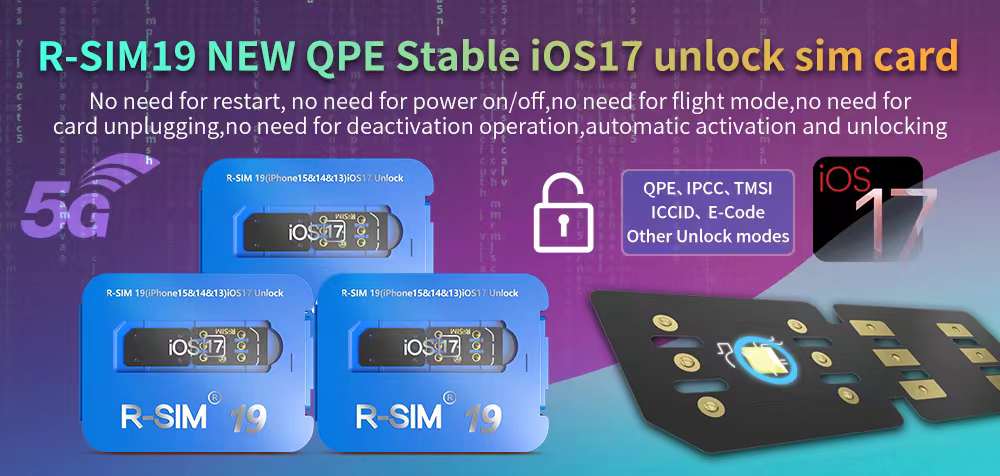 R-SIM 19 NEW QPE Stable IOS17 Unlock SIM Card for iPhone 15 14 Pro MAX 13 Pro 12