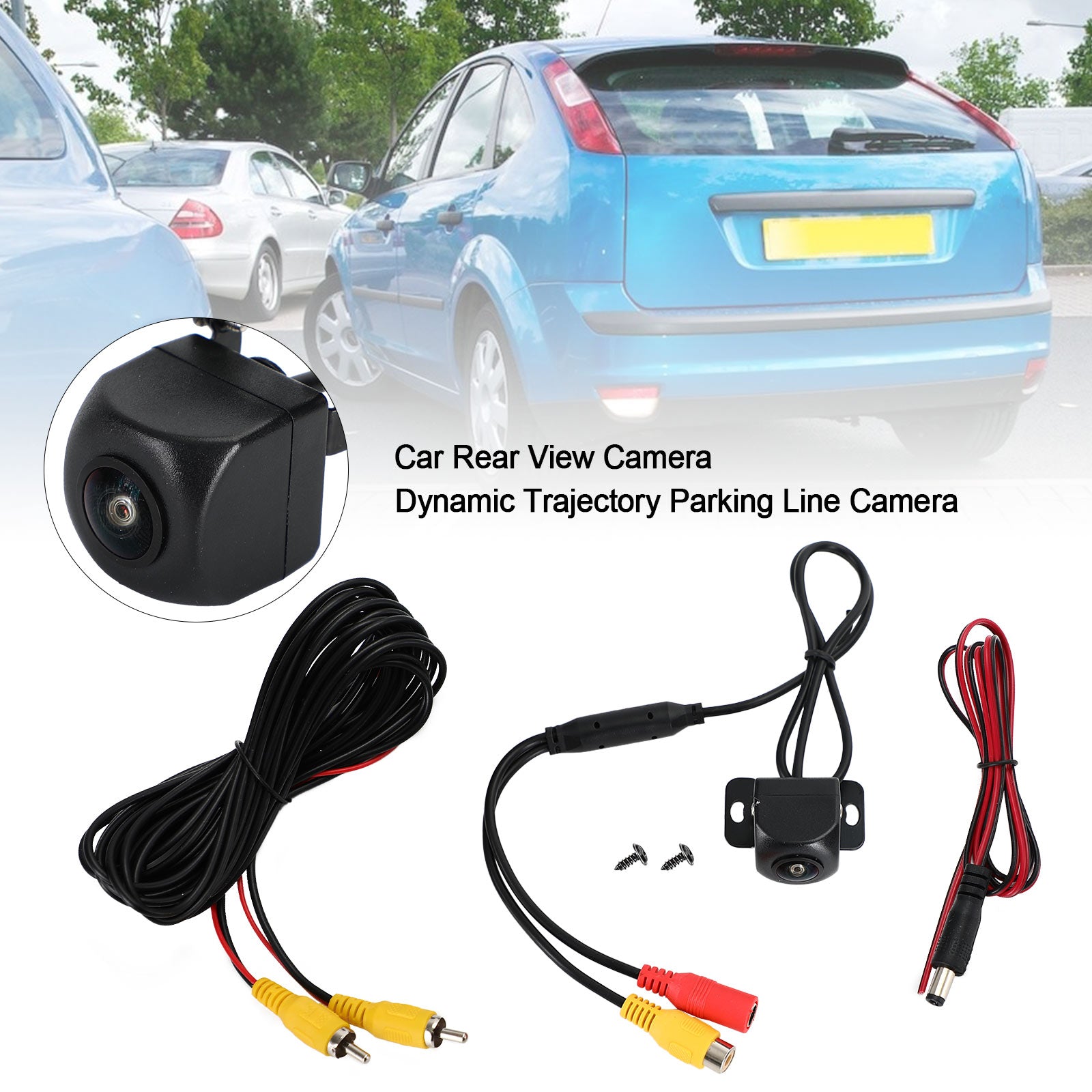 Dynamic Trajectory Backup Camera with Moving Guide Lines, HD Night Vision, 155° Wide View, IP68 Waterproof