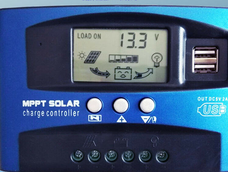 40A MPPT Solar Charge Controller 12V/24V Auto Detect Regulator with Dual USB Ports