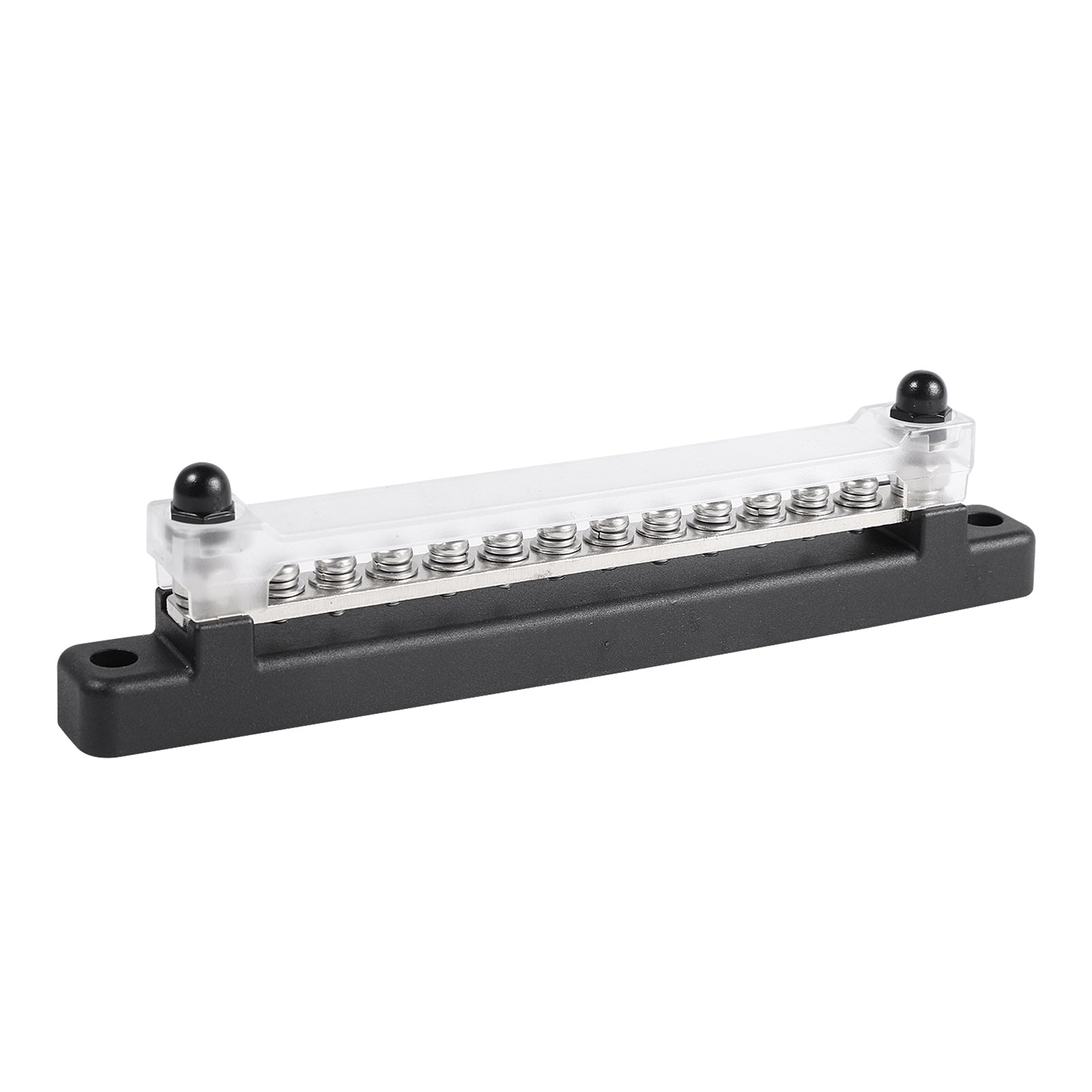 150A 12 Terminal Bus Bar Kit with Cover, Power & Ground Distribution Block for Automotive, Marine, RV & Solar