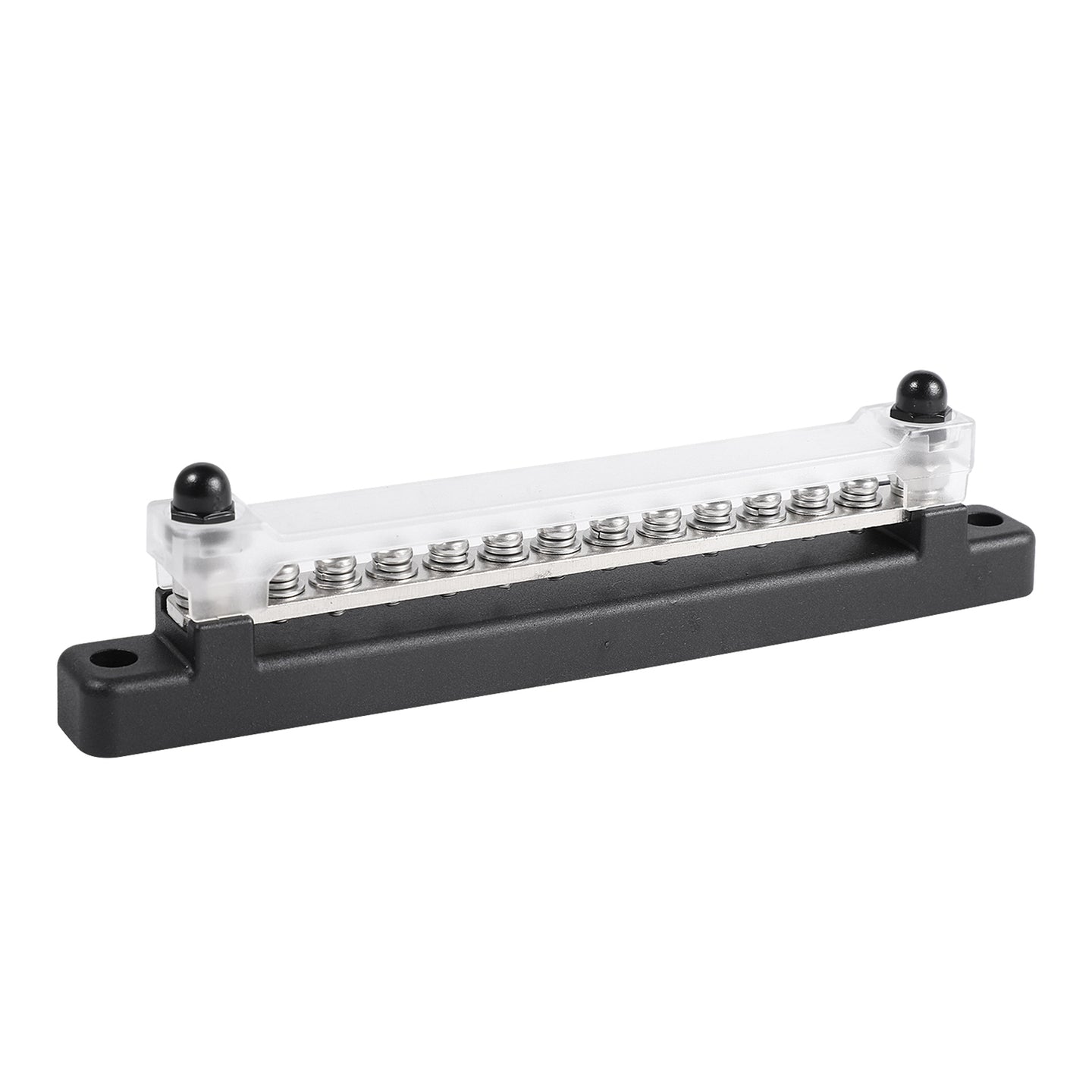 150A 12 Terminal Bus Bar Kit with Cover, Power & Ground Distribution Block for Automotive, Marine, RV & Solar