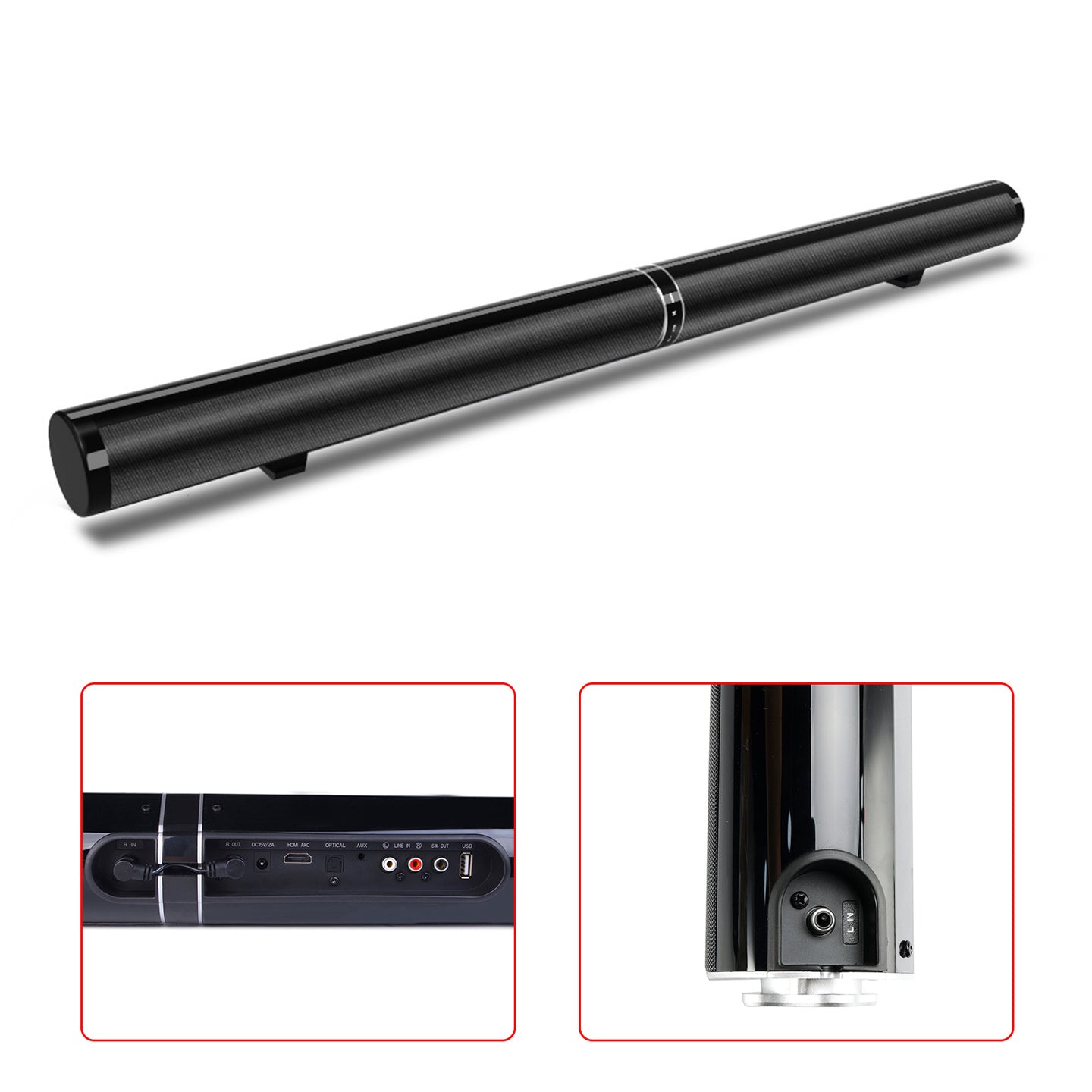 Vtopteng Home Detachable Surround Sound Bar Bluetooth 2 Speaker in 1