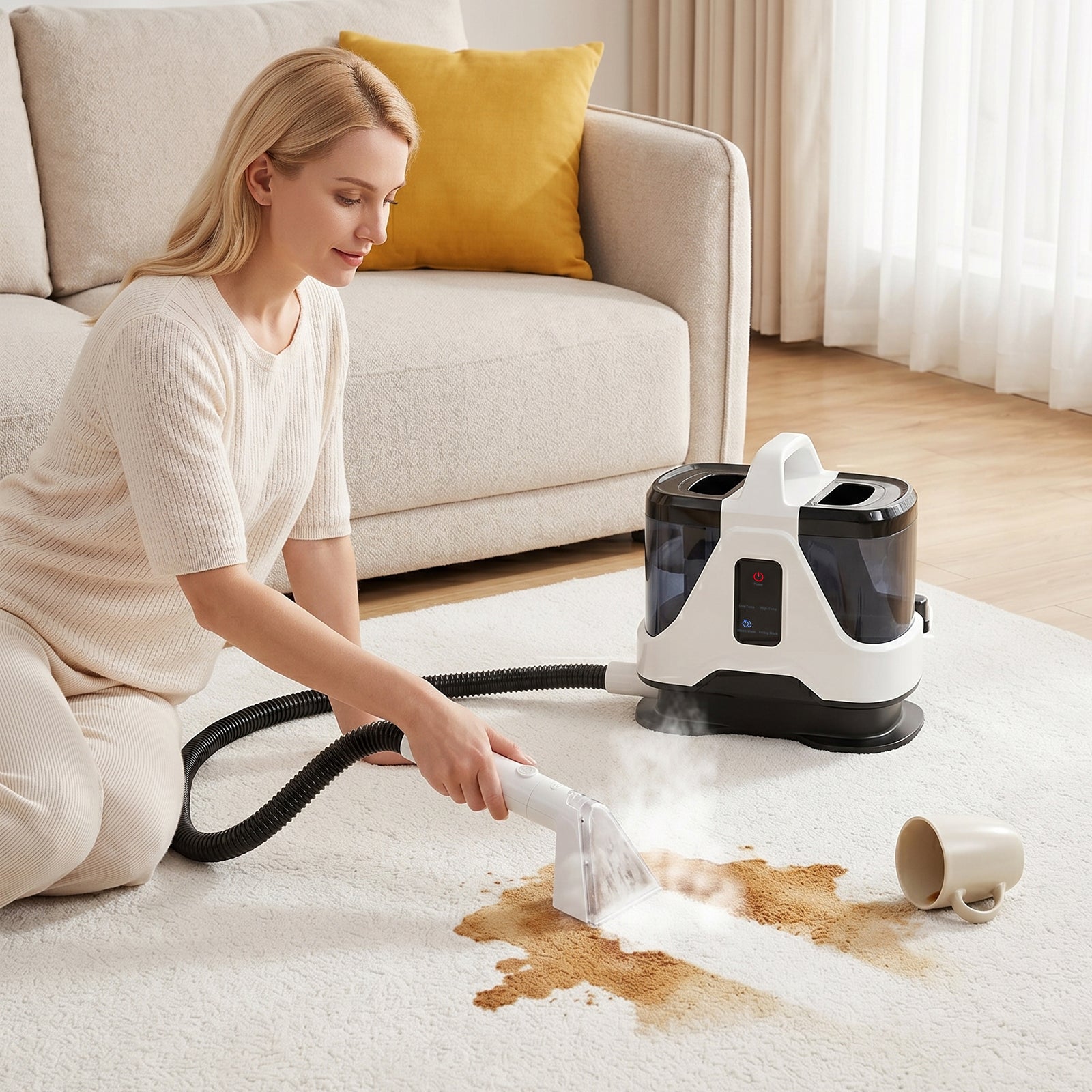 1700W High Power Steam Cleaner Portable Carpet and Upholstery Stain Remover