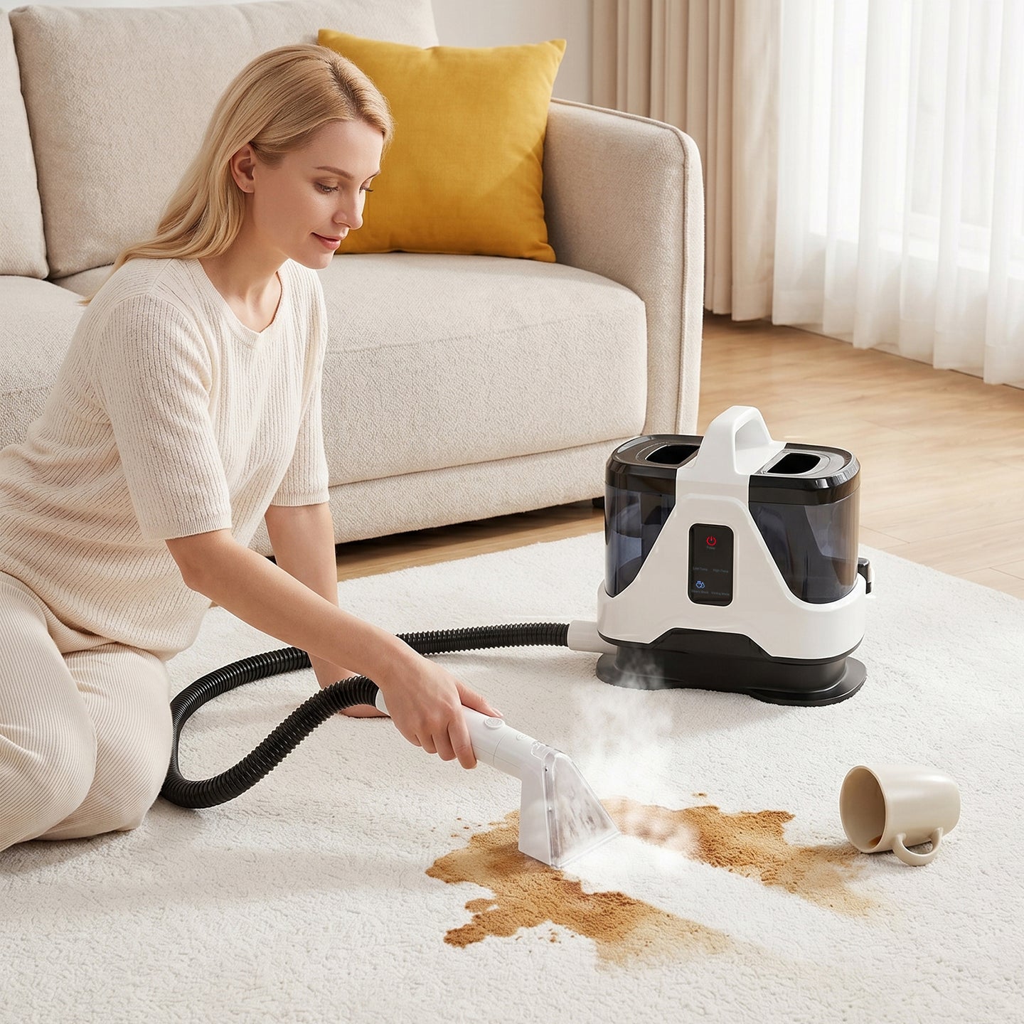 1700W High Power Steam Cleaner Portable Carpet and Upholstery Stain Remover