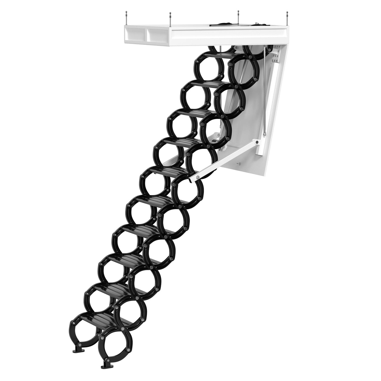 Electric Folding Attic Ladder with Remote Control, 11-Step Automatic Loft Stairs for 9.5ft Ceilings, Fits 39.37" x 27.5" Opening