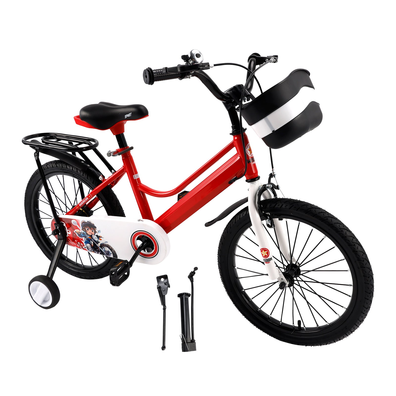 16" Kids Bike for Boys and Girls with auxiliary wheels & Rack Dark Blue