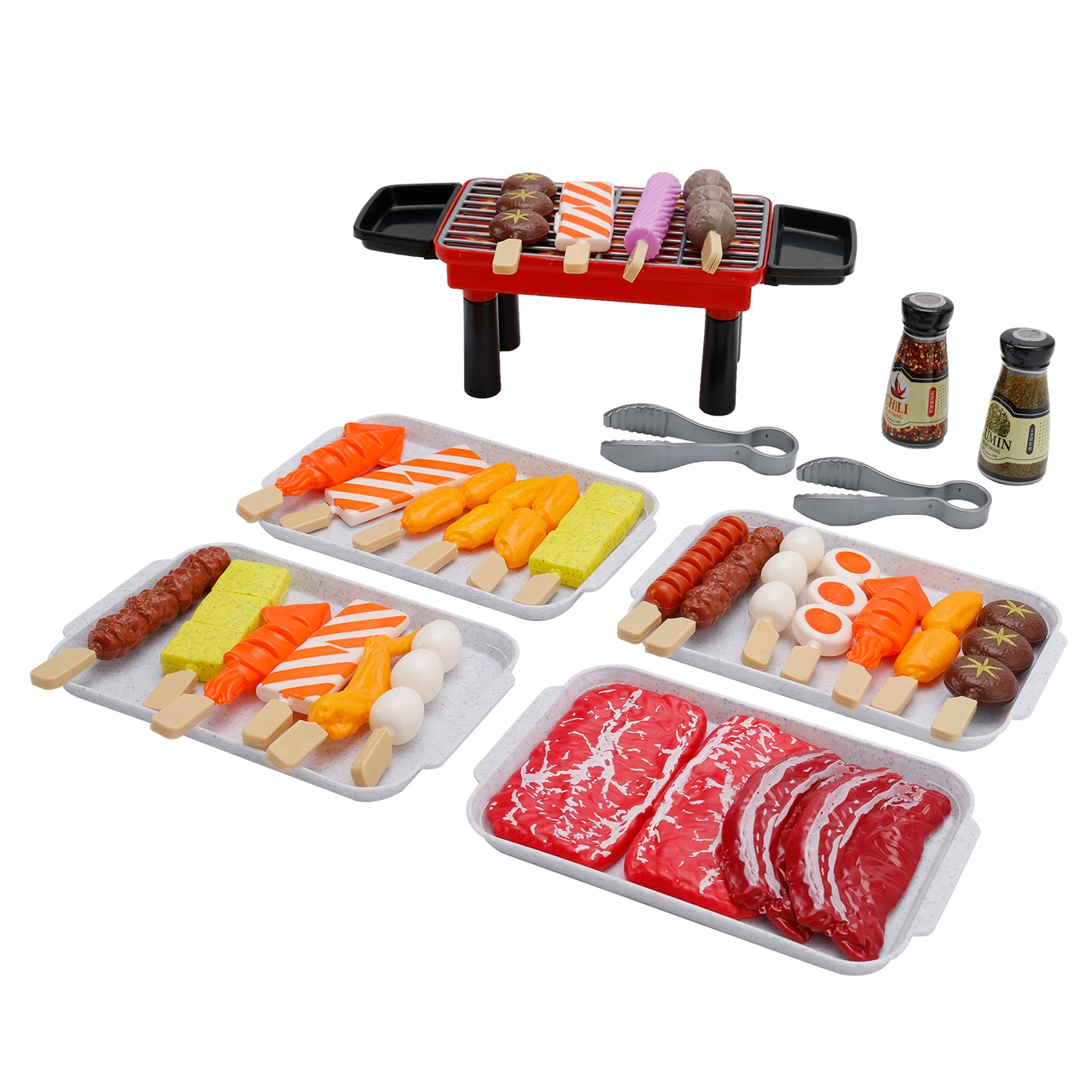 36PCS BBQ Pretend Play Food Toy Set – Grill & Kitchen Cooking Tools for Kids
