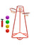 Early Learning 4 Hoop Kid Basketball Hoop Indoor/Outdoor Preschool Hoop Set Red