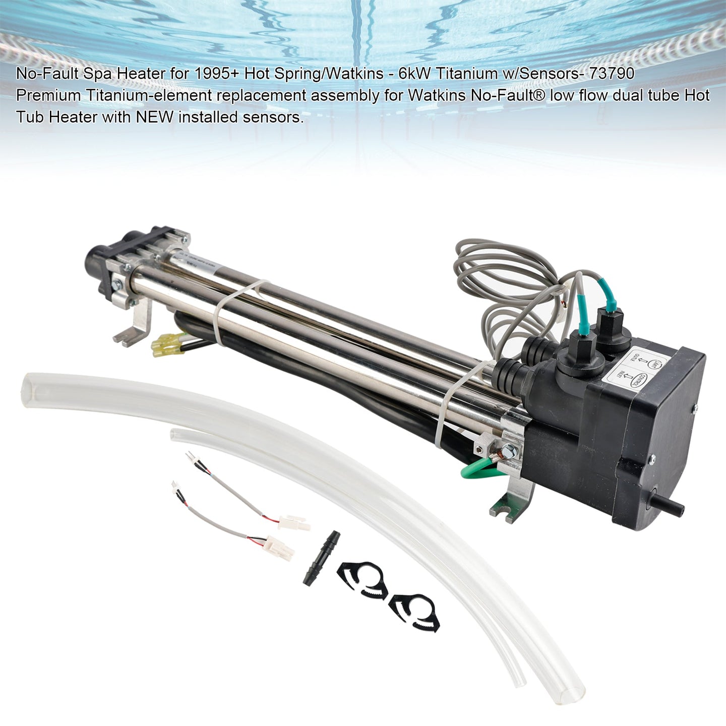 No-Fault Spa Heater for 1995+ Hot Spring/Watkins - 6kW Titanium w/Sensors- 73790