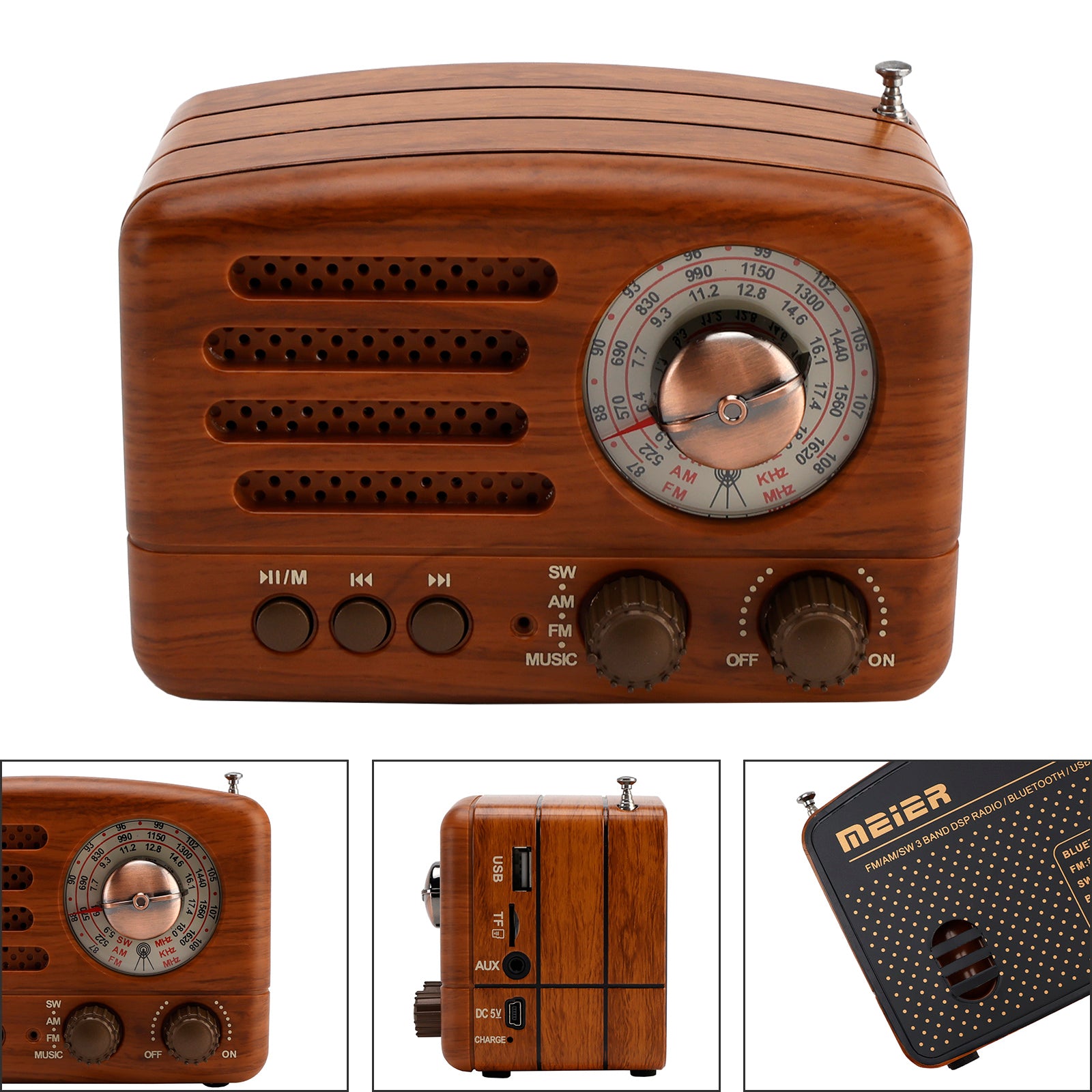 Retro-Style Decorative Radio Mini Portable Multifunction Music Player Bluetooth
