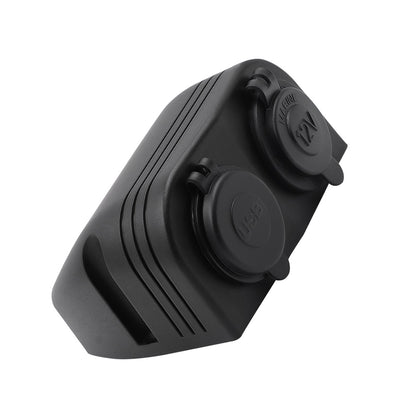 12V Dual USB Car Charger Socket – 4.2A Power Outlet with Surface Mount for Marine, RV, Truck, Boat