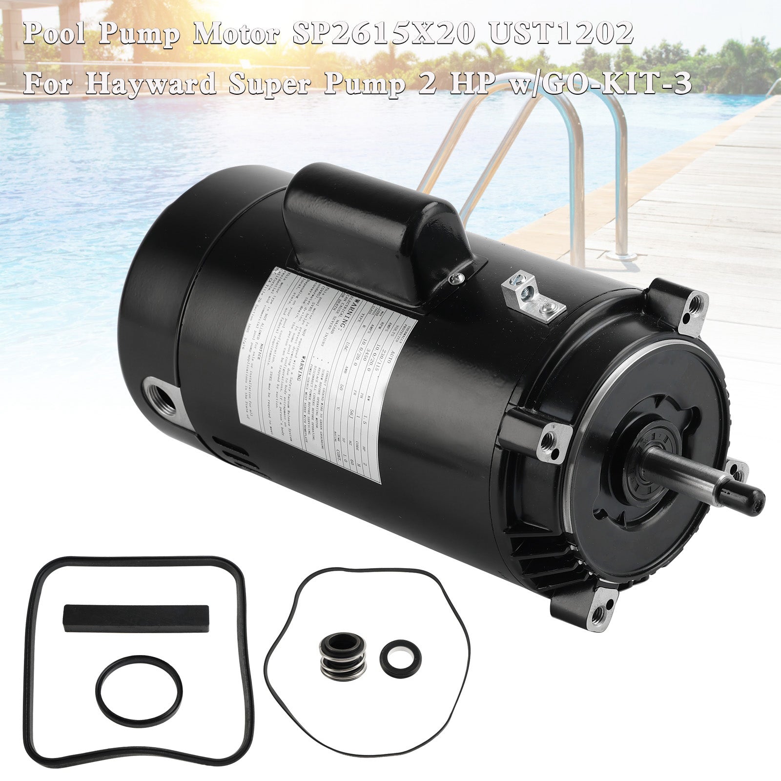SP2615X20 Pool Pump Motor UST1202 2 HP Motor 115/230V