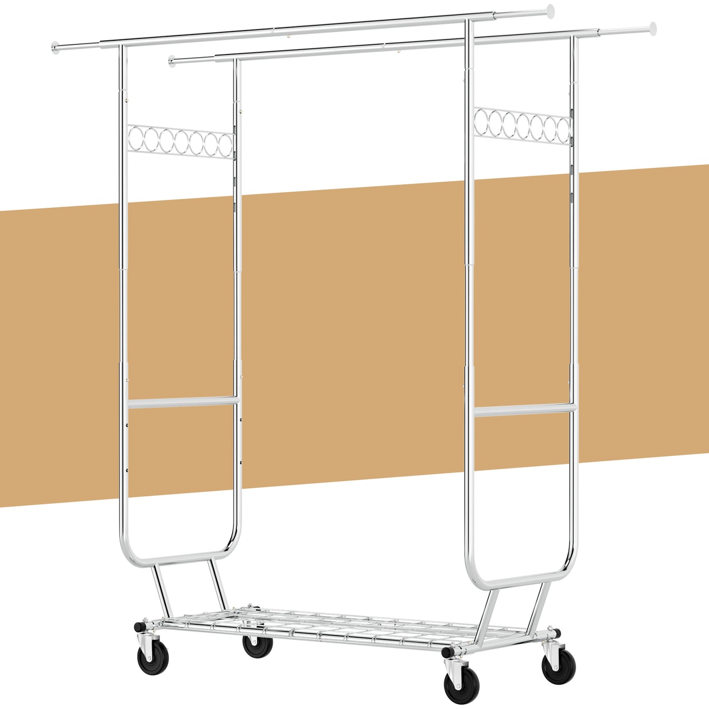 Portable Closet 660lbs Clothing Racks with Wheels Heavy Duty Clothes Rack Metal Clothes Storage