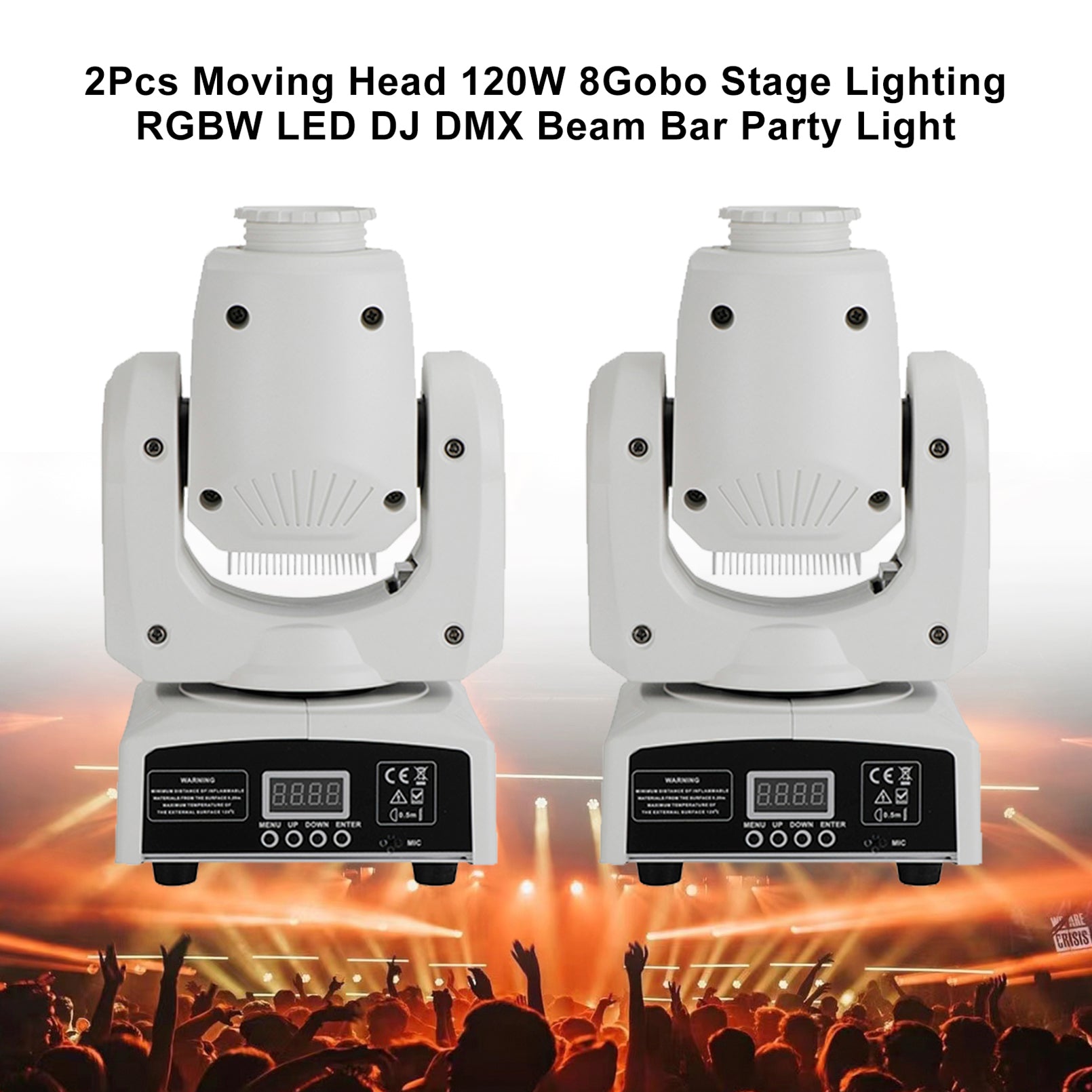 2Pcs Moving Head 120W 8Gobo Stage Lighting RGBW LED DJ DMX Beam Bar Party Light (Copy)