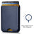 Magnetic Card Holder MagSafe Wallet 3 Card Holder RFID Protection iPhone Wallet Magnetic Strength Vegan Leather for iPhone 17/16/15/14/13/12 Series and Selected Samsung Devices Dark Blue