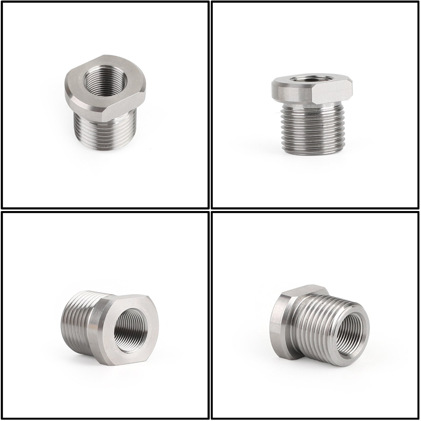 1/2-28 to 3/4-16 Threaded Oil Filter Adapter Stainless Steel