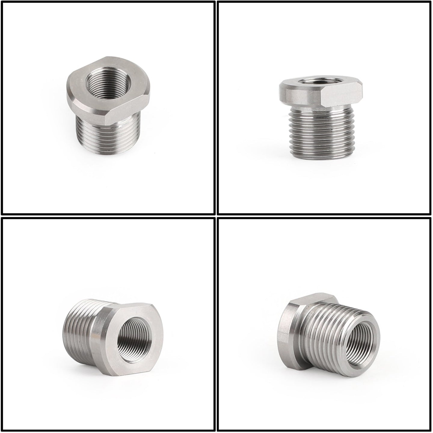 1/2-28 to 3/4-16 Threaded Oil Filter Adapter Stainless Steel