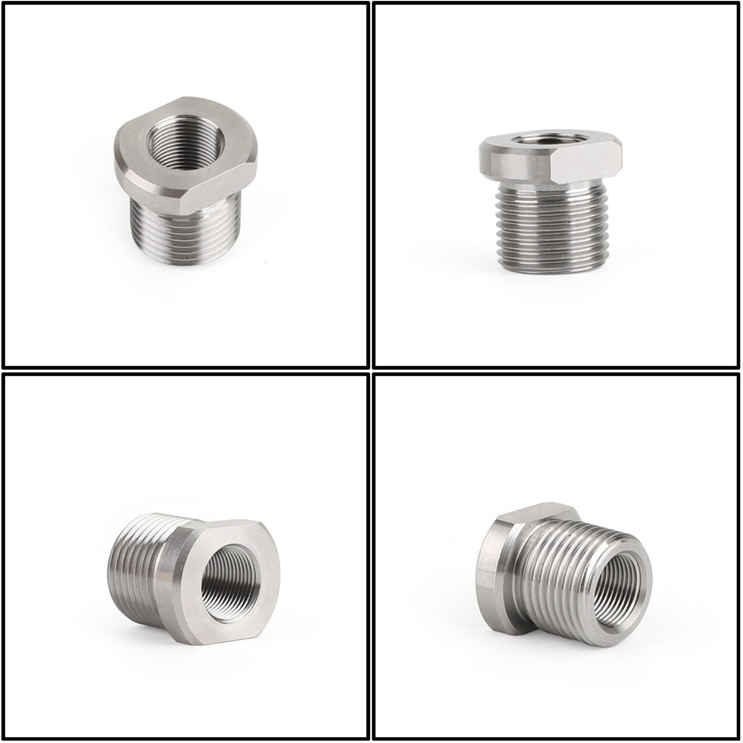 1/2-28 to 3/4-16 Threaded Oil Filter Adapter Stainless Steel