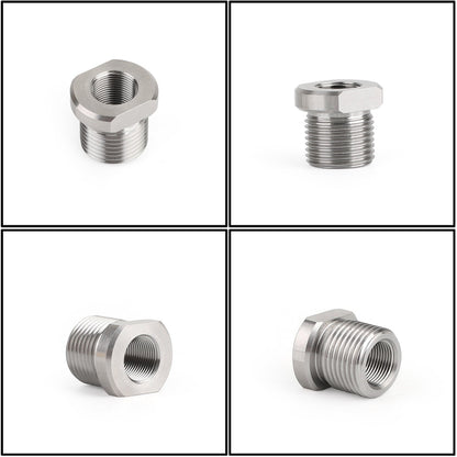 1/2-28 to 3/4-16 Threaded Oil Filter Adapter Stainless Steel