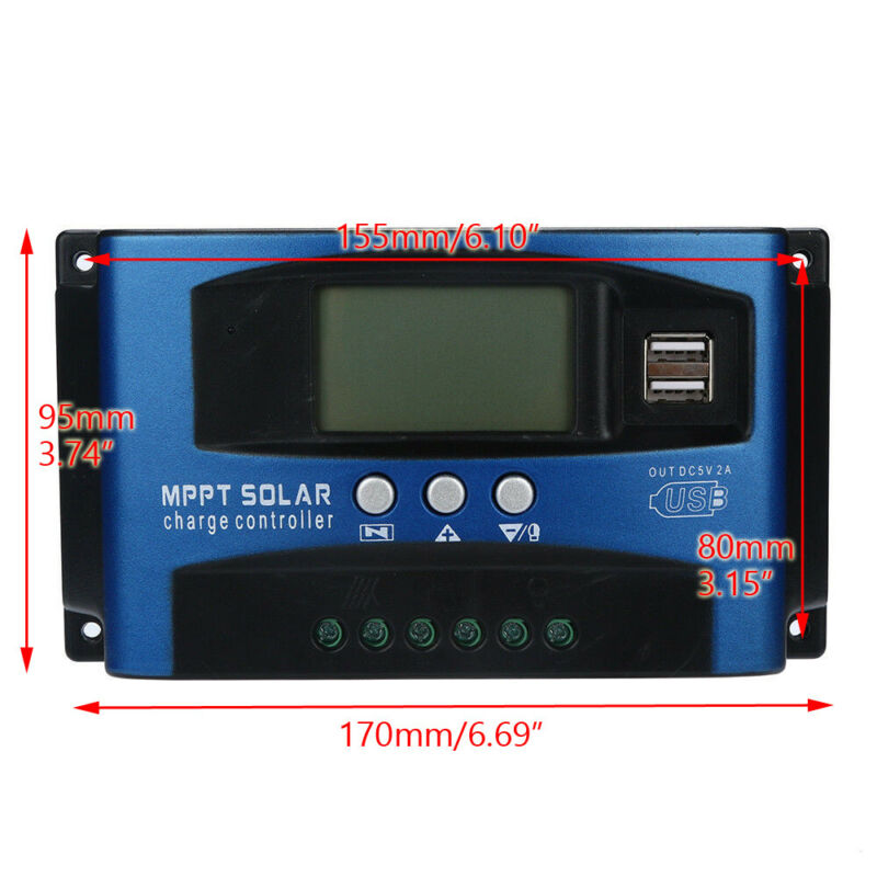 30A MPPT Solar Charge Controller, 12V/24V Auto Regulator for Lithium, Lead-Acid & Gel Batteries