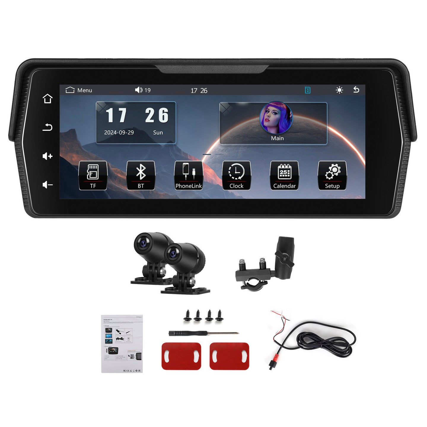 6.86-inch PND Supports Dual Recording Wireless CarPlay Android for Motorcycles