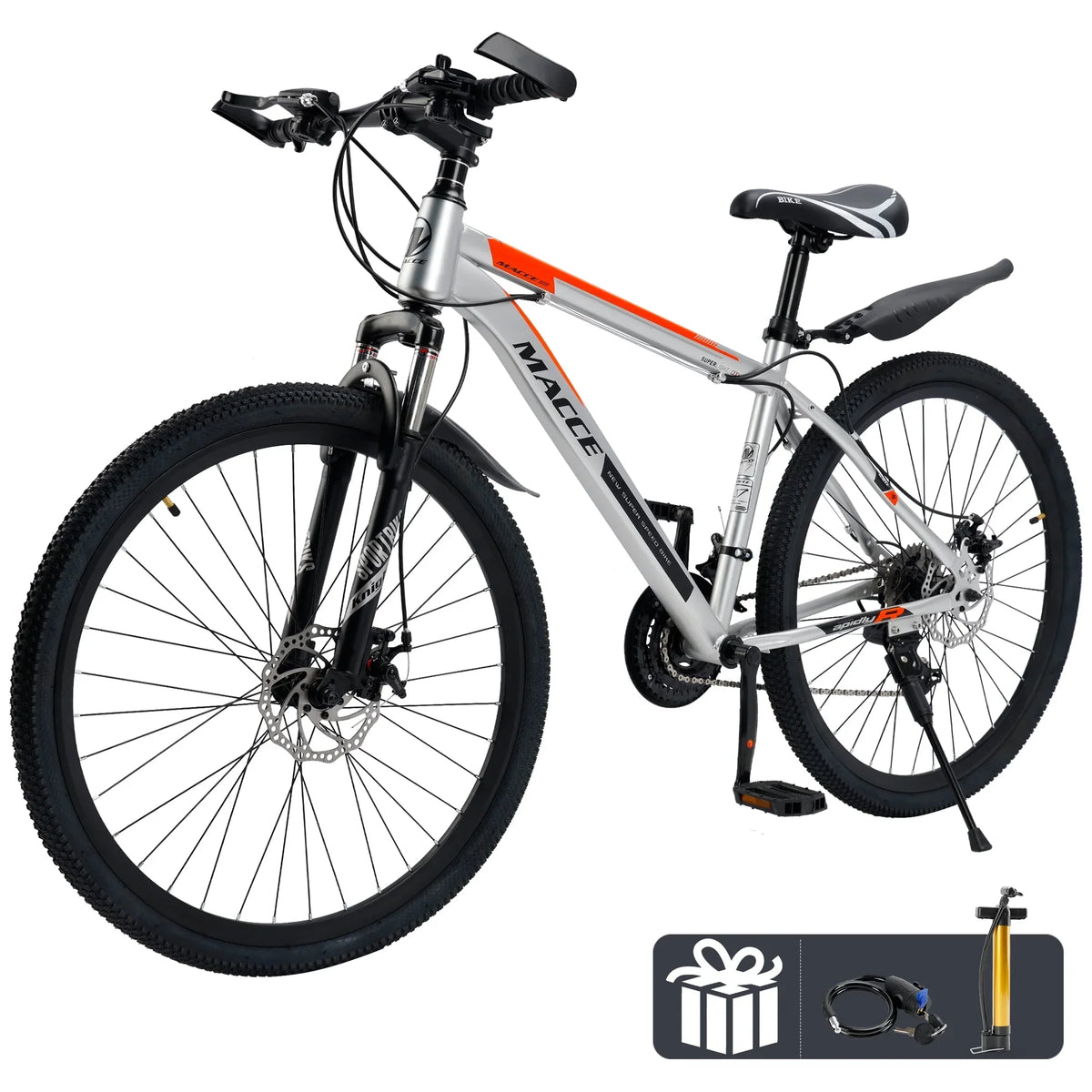 Silver 26 Inch Rim Silver 26 inch wheels 27 speed double disc brake mountain bike – vtopteng