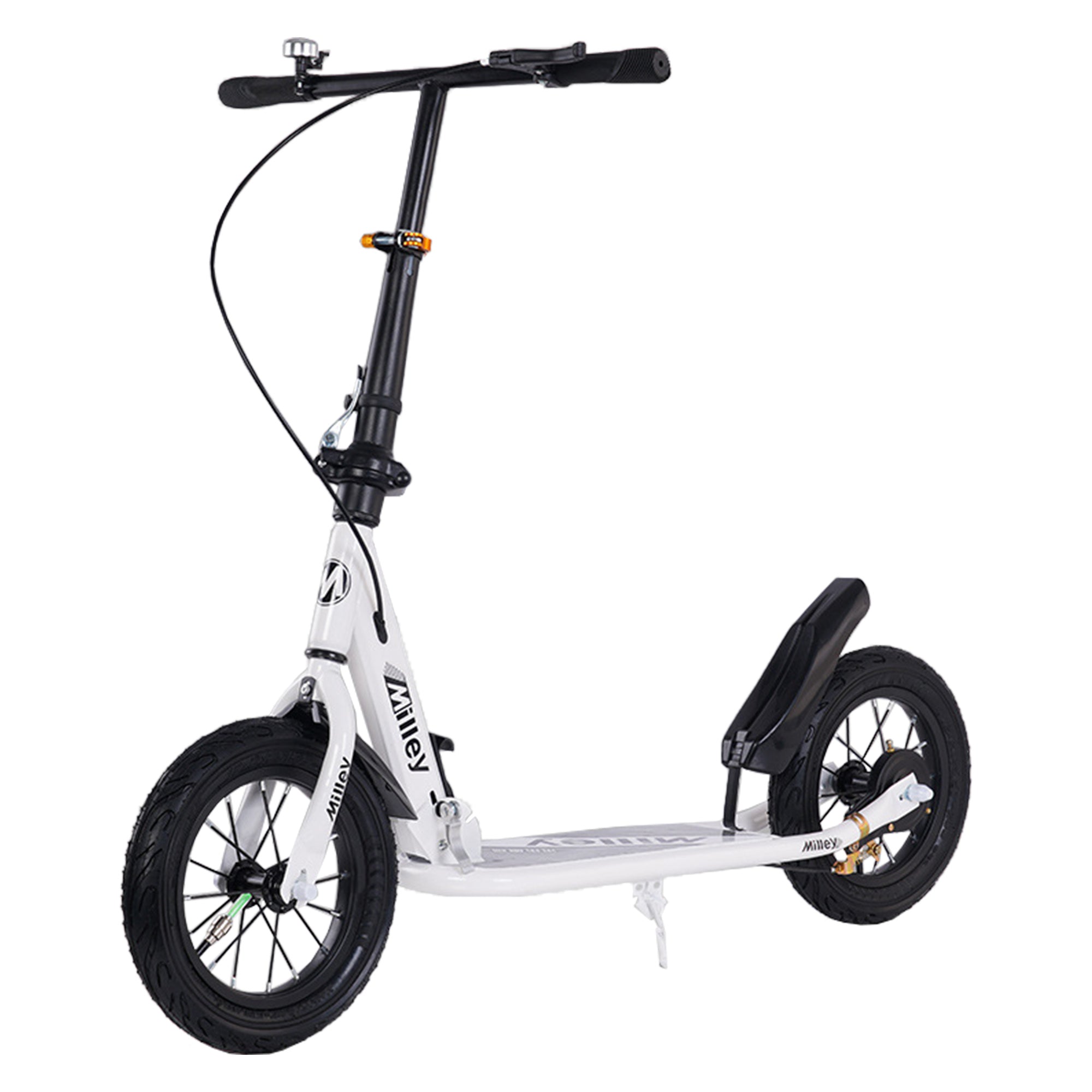Shock-Absorbing Foldable Commuter Kick Scooter For Adults Teens W/12" Air Tires