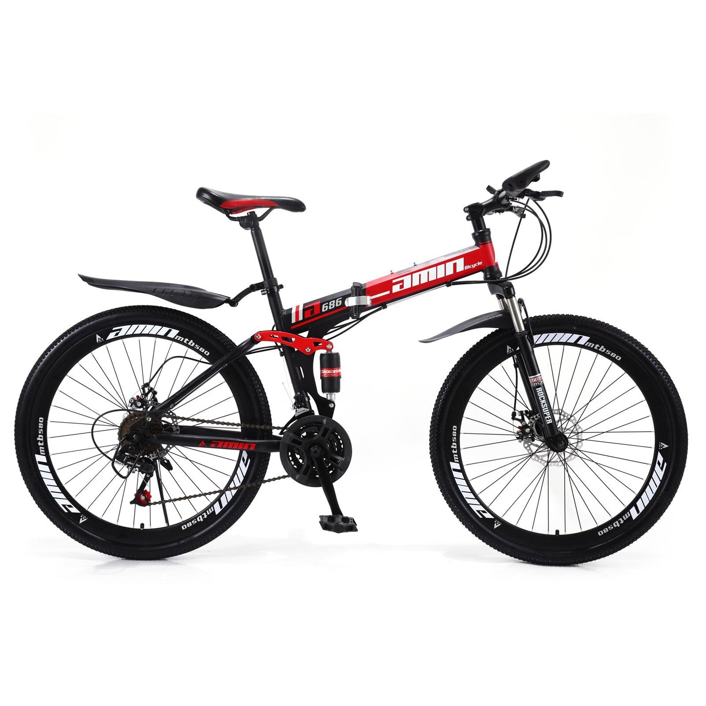 26 inch MTB Folding Bicycle Adult Mountain Bike Full Suspension
