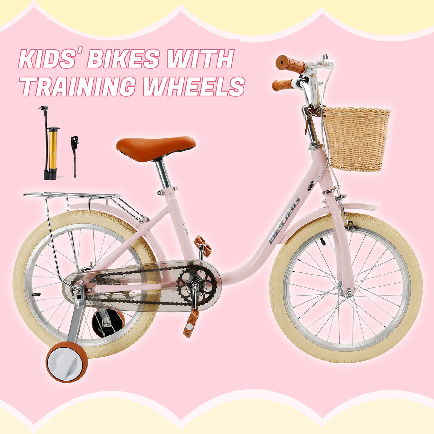 18 inch Kid's Bike Child Pink Ages 7-9 w/ Basket Boys Girls (Copy)