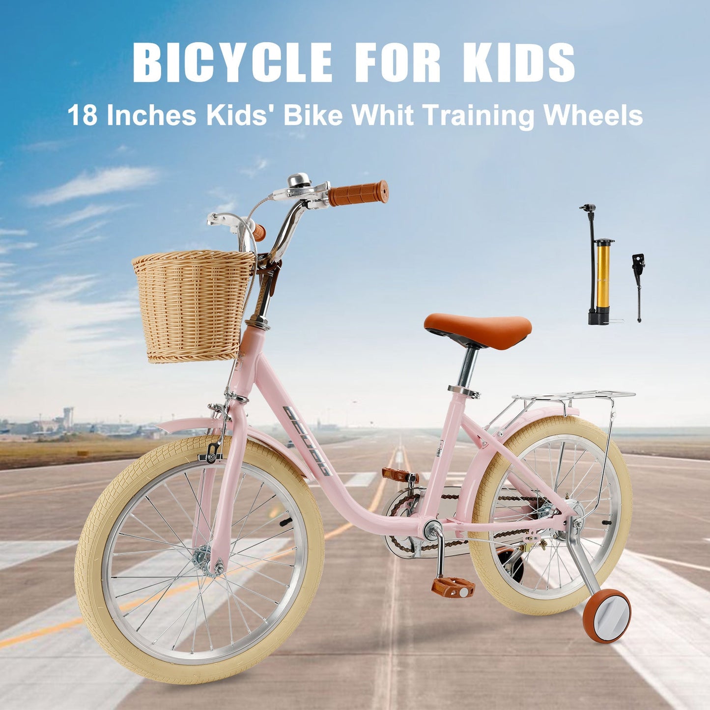 18 inch Kid's Bike Child Pink Ages 7-9 w/ Basket Boys Girls (Copy)
