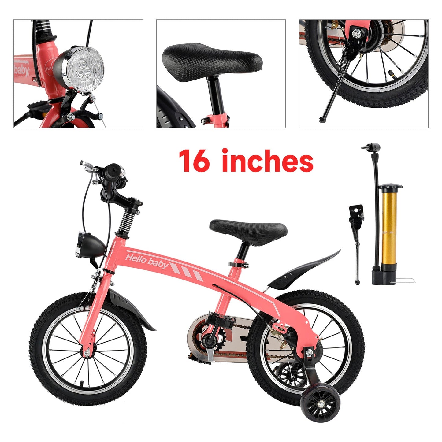 16 inch Kids Bike with LED Headlight & Safety Brakes (Copy)