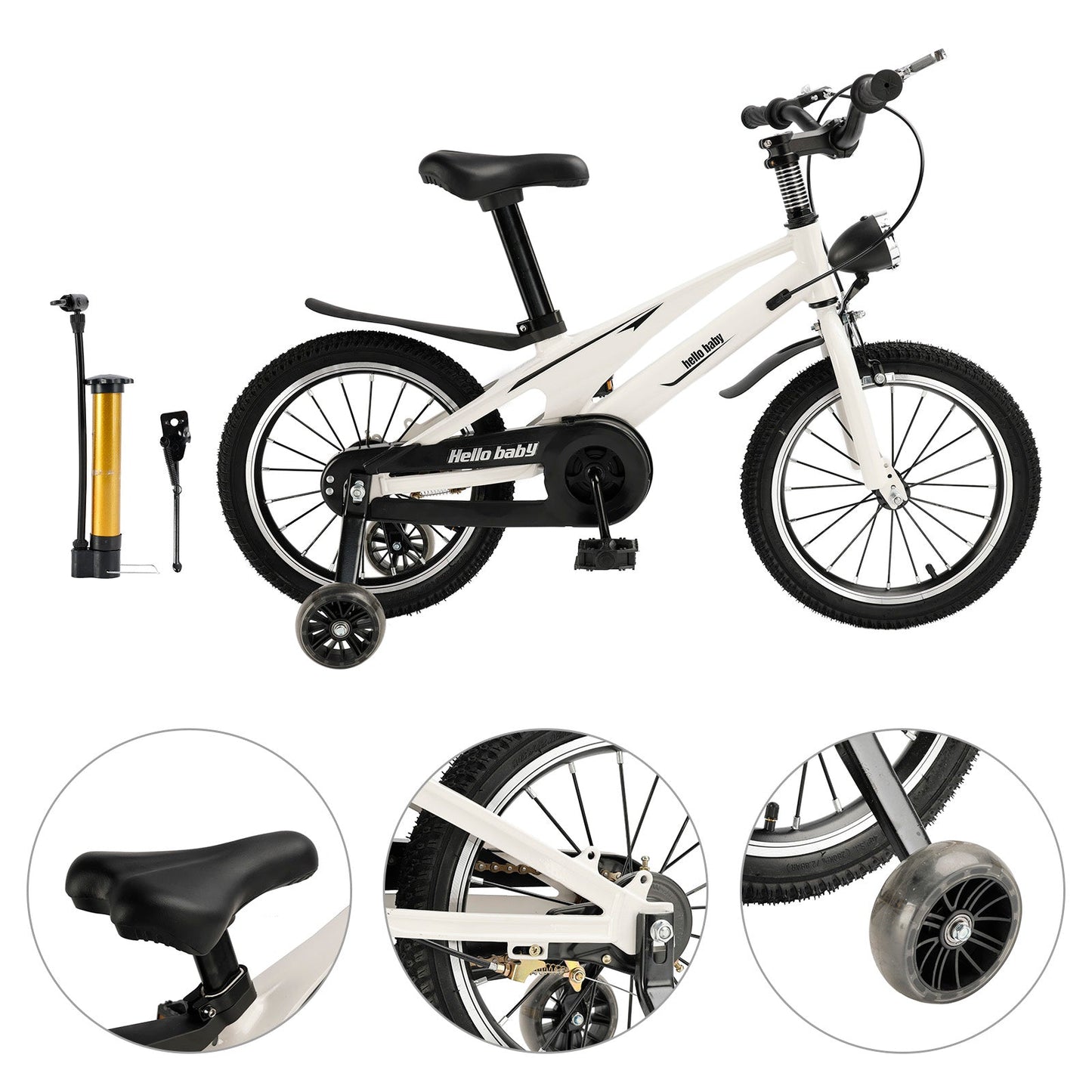 16 inch Magnesium Alloy Kid's Bike Child w/ Auxiliary Wheels