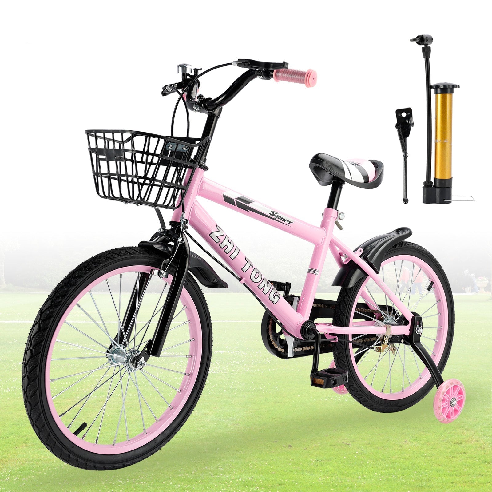 16 inch Kids Bike Girls age Adjustable Seat w/ Auxiliary Wheels